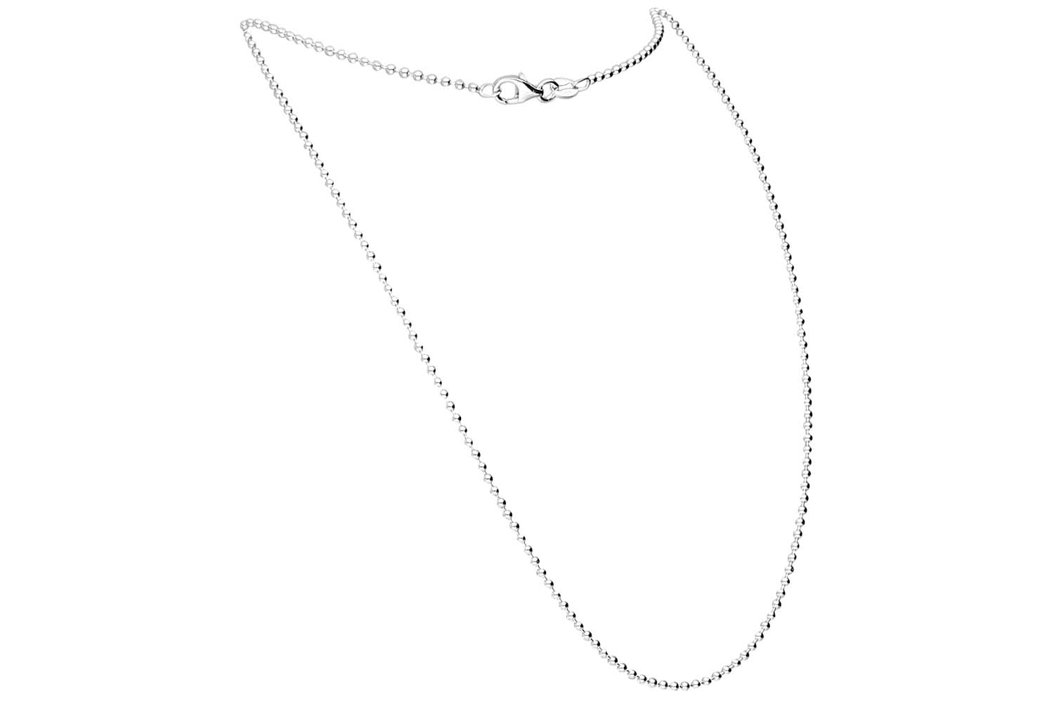 925er Silber Kugelkette rhodiniert