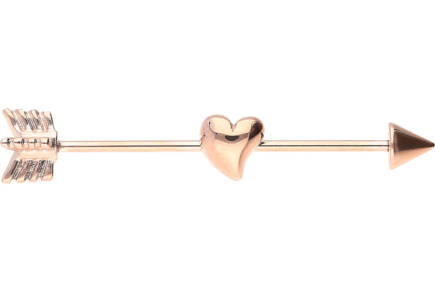 Chirurgenstahl Industrial Ohrpiercing PFEIL + HERZ