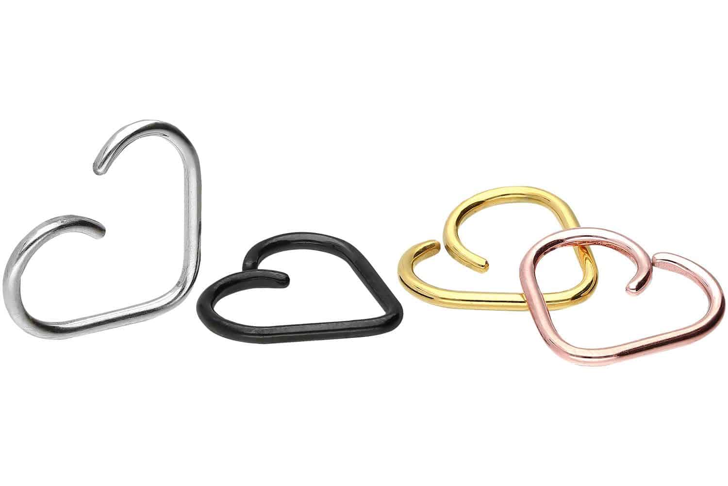 Surgical steel fake ring HEART - bendable ++SALE++