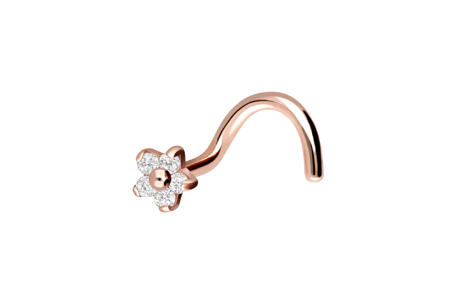 Chirurgenstahl Nasenstecker Spirale KRISTALLBLUME