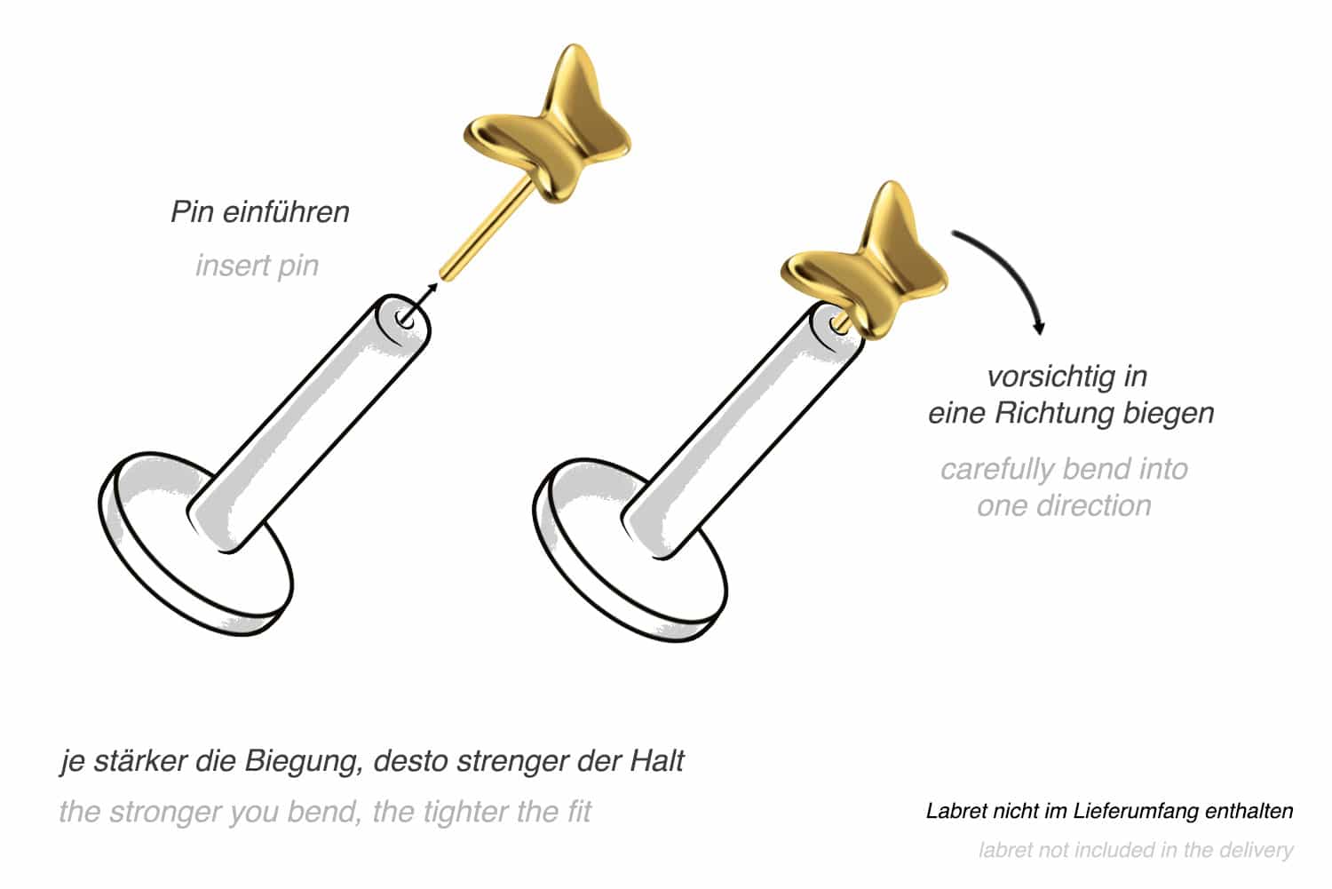 Titan Aufsatz mit Push Pin SCHMETTERLING