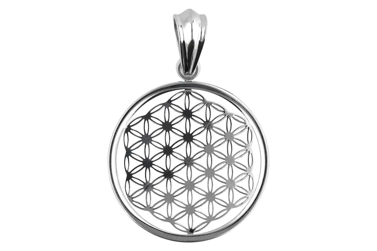 Surgical steel pendant FLOWER OF LIFE