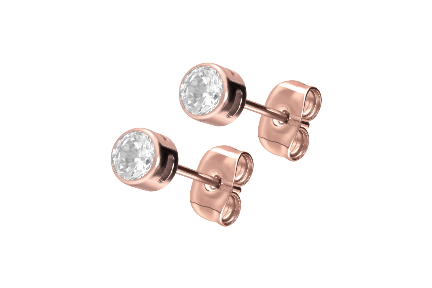 Titan Ohrstecker EINGEFASSTER KRISTALL