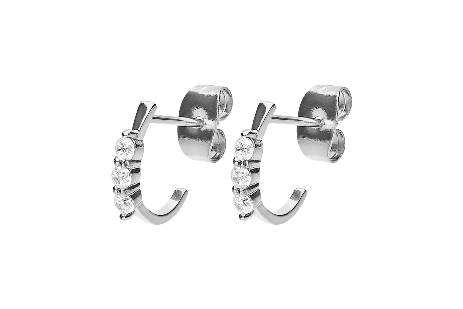 Chirurgenstahl Ohrstecker DREI GROSSE KRISTALLE ++SALE++