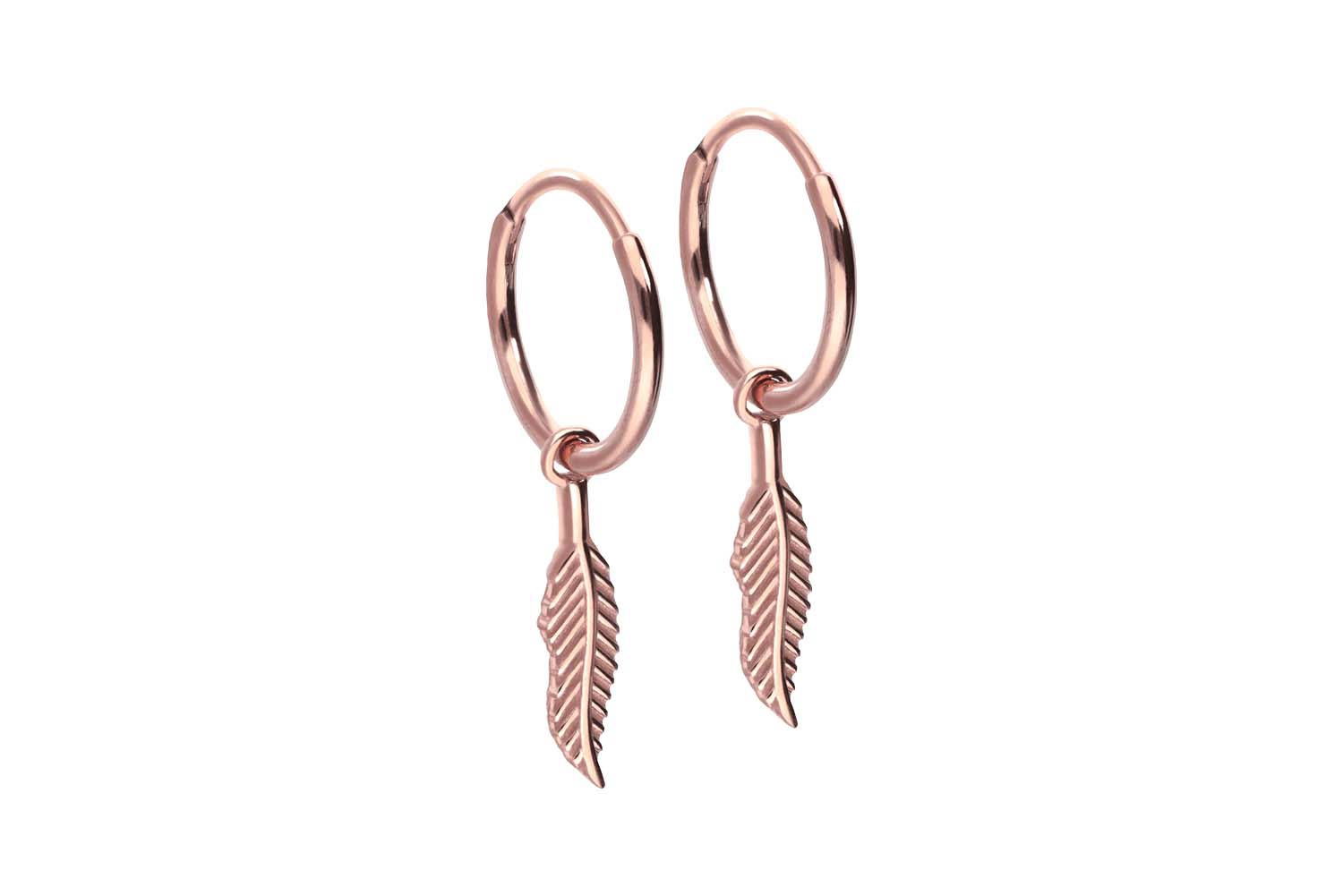 Surgical steel ear clicker creoles FEATHER