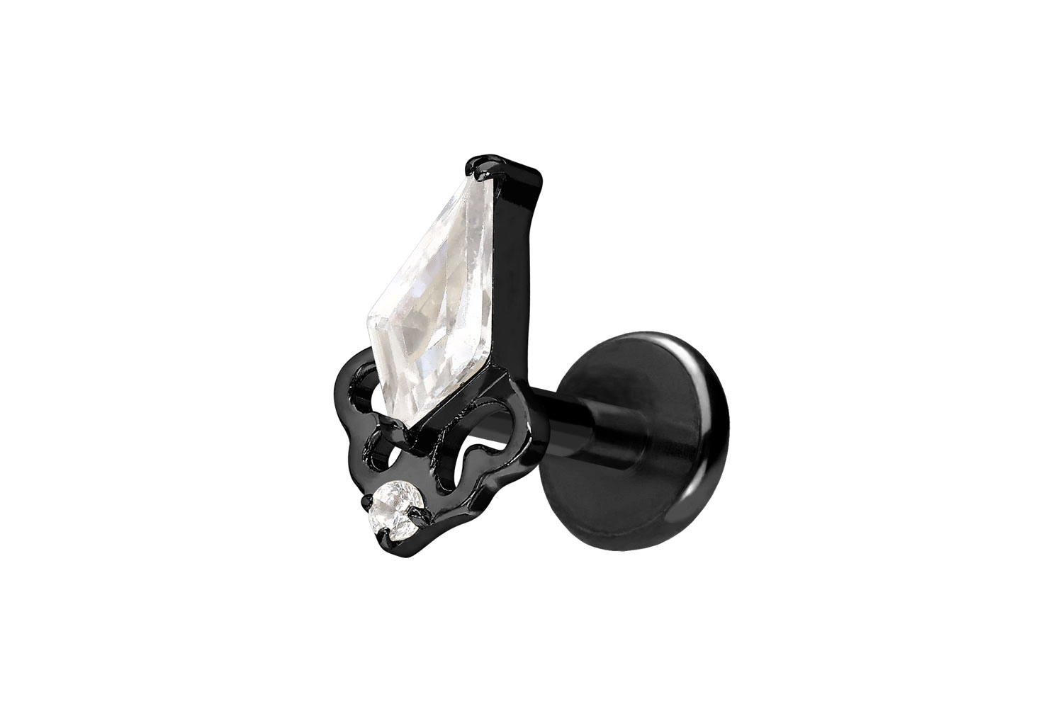 Titanium labret with push fit CRYSTAL SHIELD