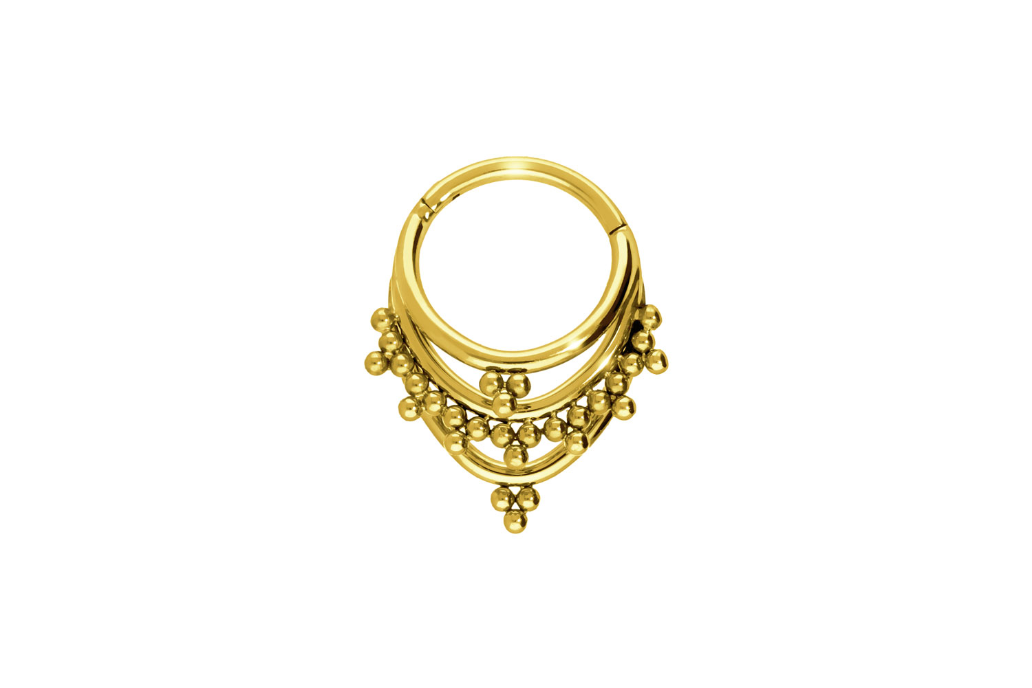 Titanium segment ring clicker 3 RINGS + SPHERICAL TRIANGLES