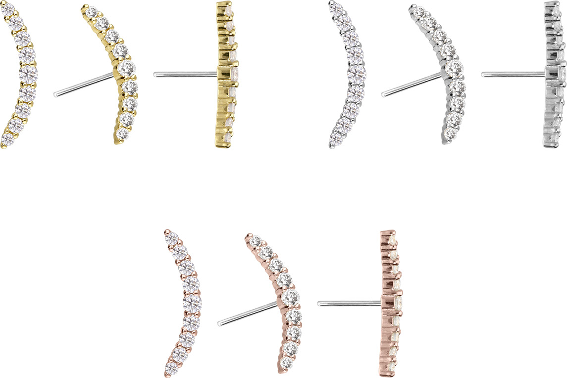 14 carat gold attachment with titanium push pin MOISSANITE ARCH