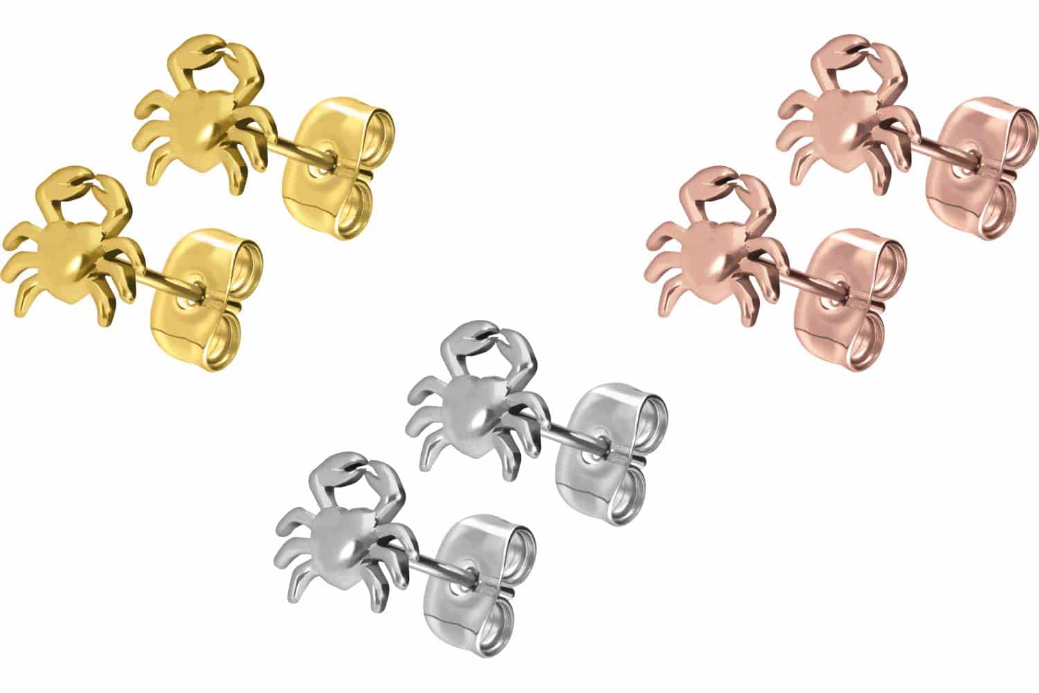 Titanium ear studs CRAB