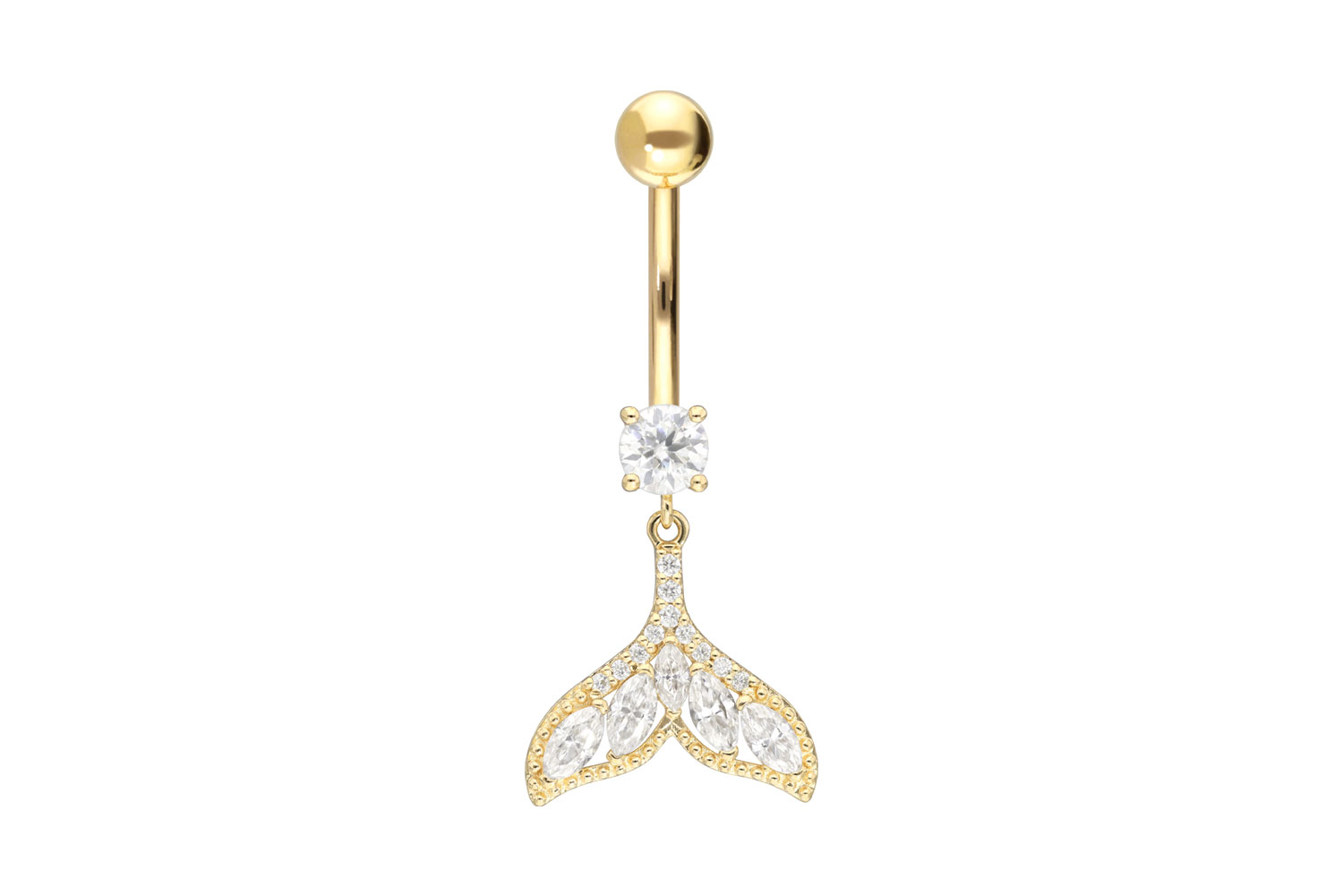 18 Karat Gold Bananabell MOISSANIT-FLOSSE