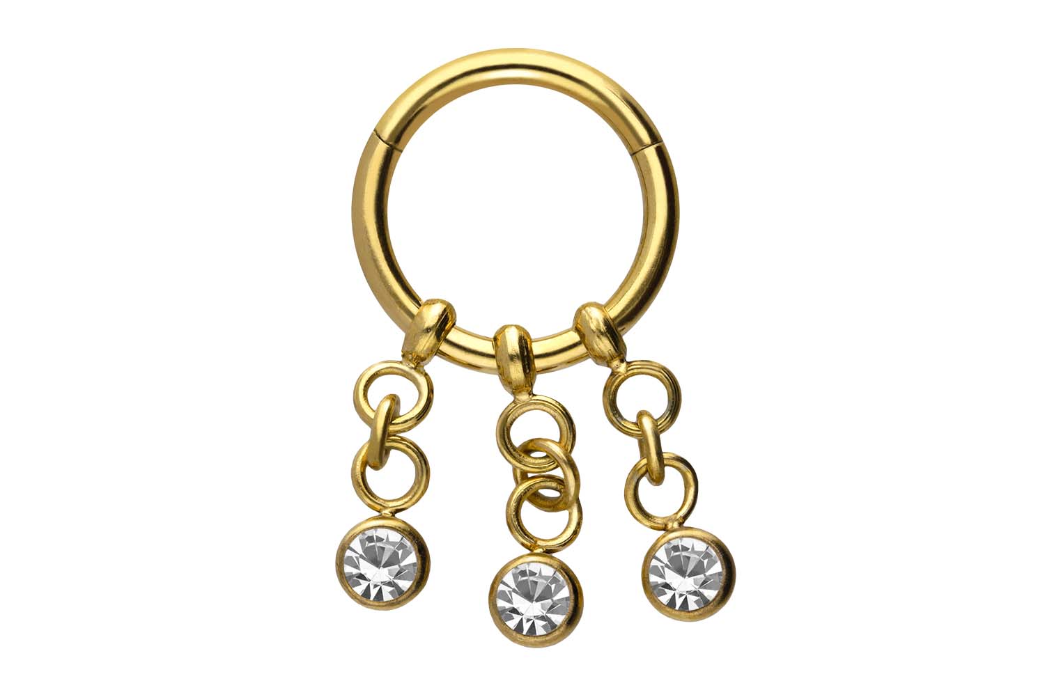 Chirurgenstahl Segmentring Clicker 3 KETTEN + KRISTALLE ++SALE++