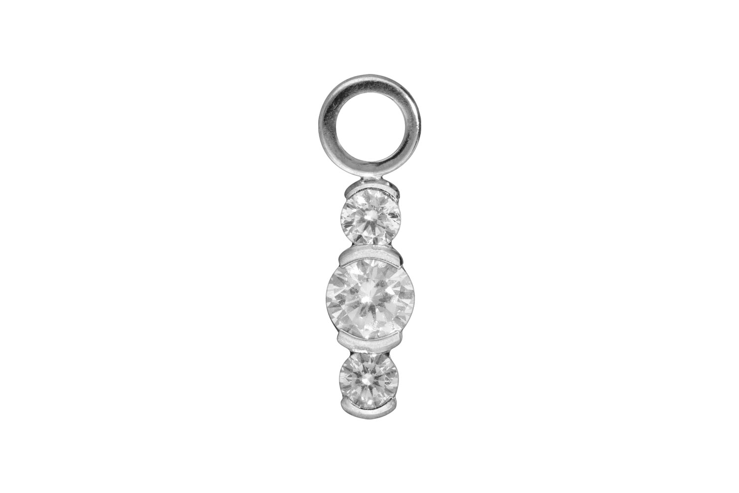 Titanium pendant for clickers 3 SETTED CRYSTALS