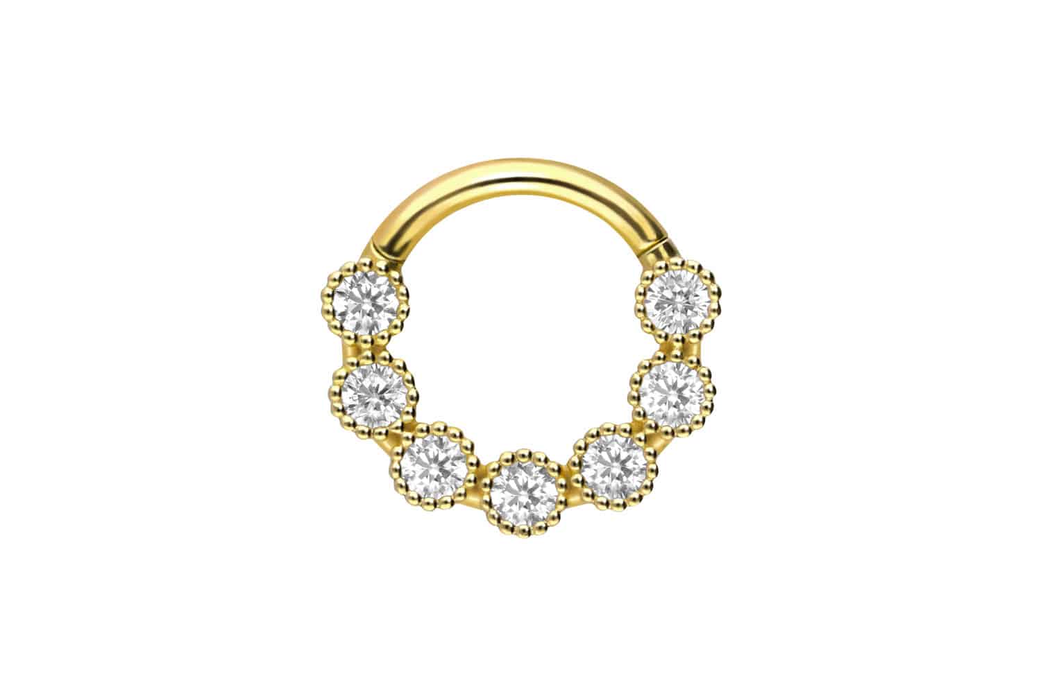 18 Karat Gold Segmentring Clicker 7 KRISTALLE