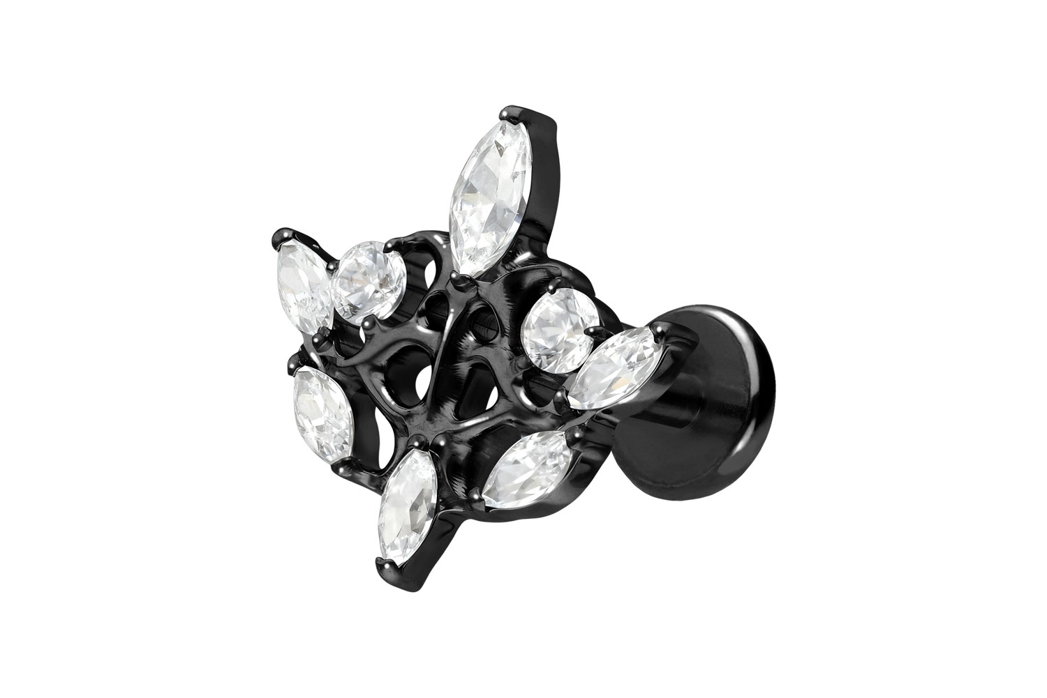 Titanium labret with push fit GOTHIC DESIGN