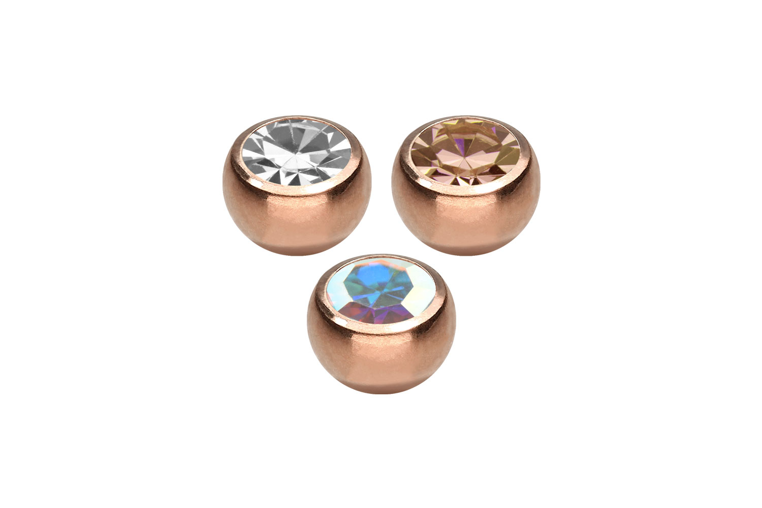 SET Chirurgenstahl Schraubkugel KRISTALL SET Chirurgenstahl Schraubkugel KRISTALL