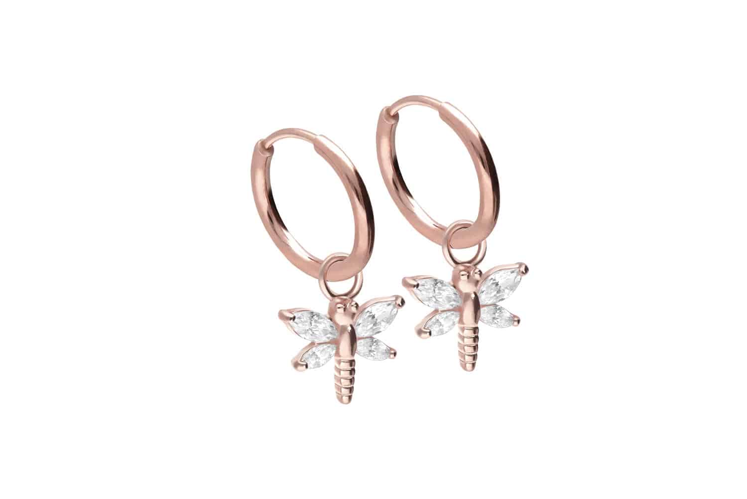 Surgical steel ear clicker creoles DRAGONFLY