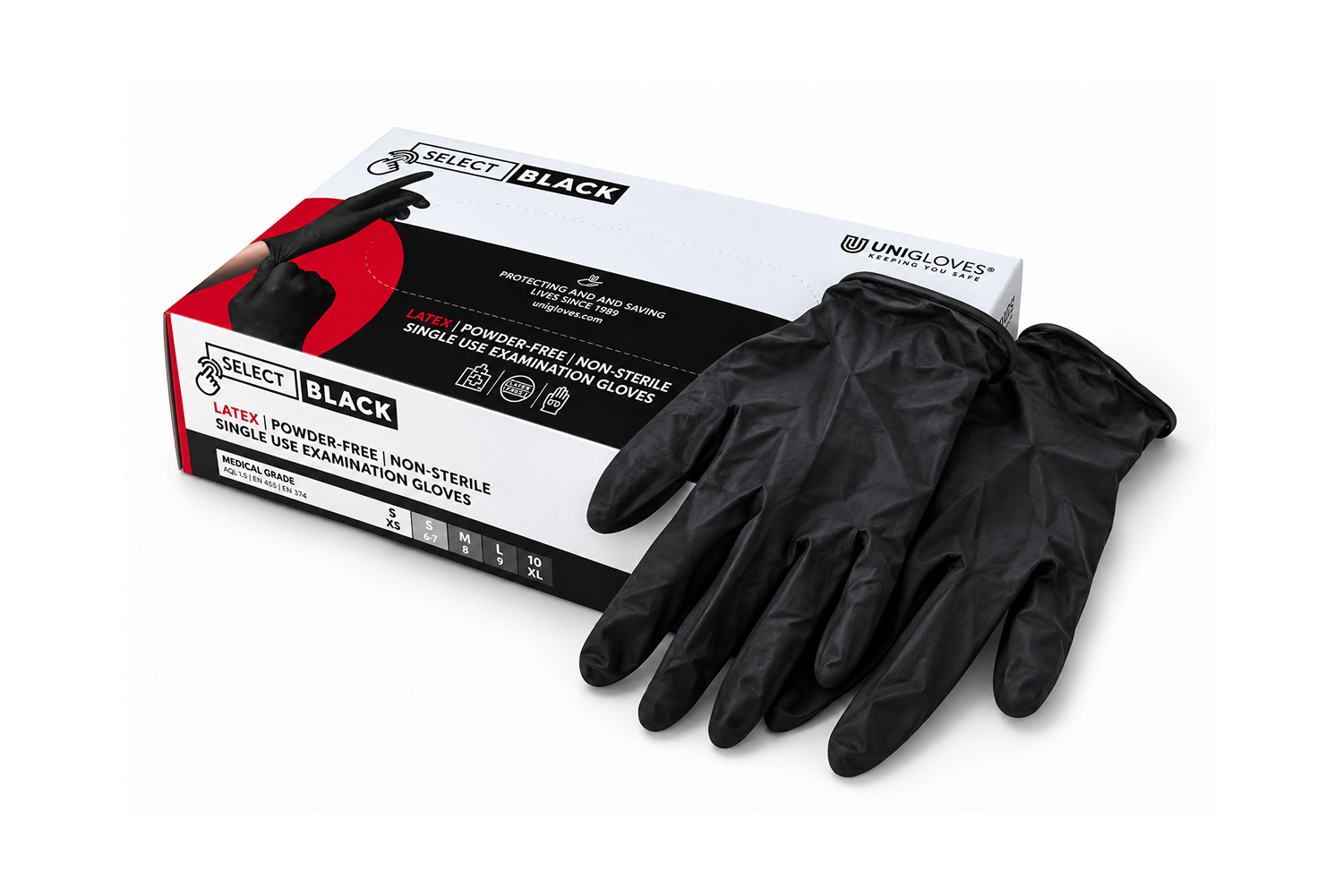 Latex Handschuhe puderfrei - schwarz
