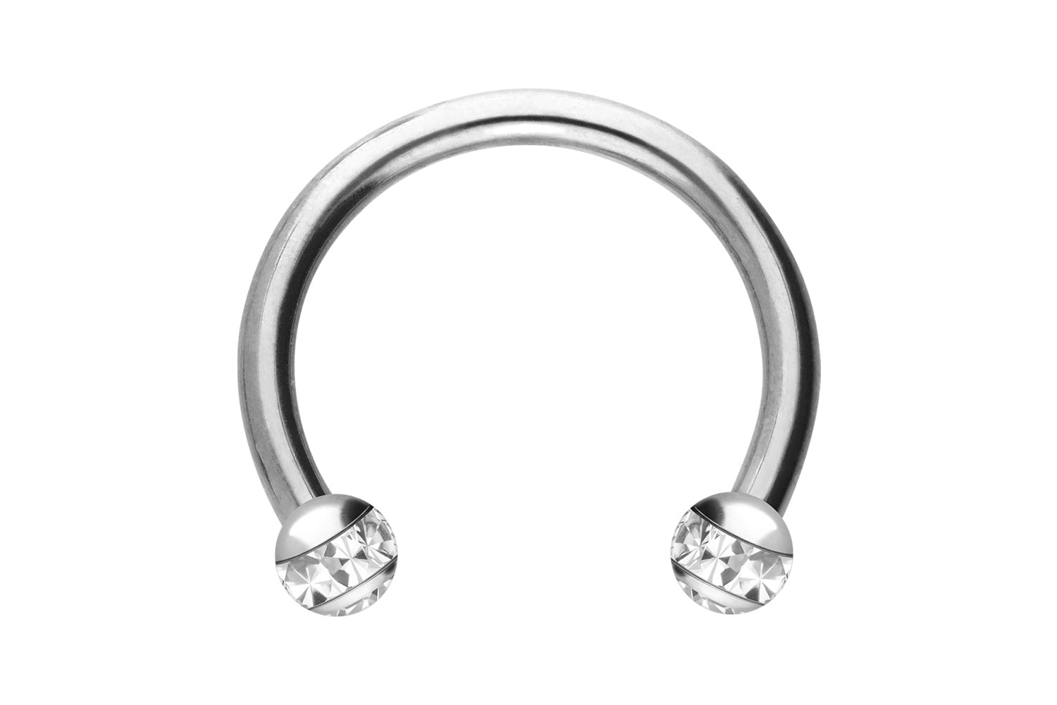 Chirurgenstahl Hufeisenring EPOXY-RING-KUGELN + KRISTALLE