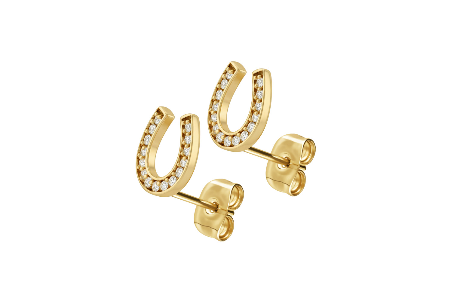 Surgical steel ear studs CRYSTAL HORSESHOE