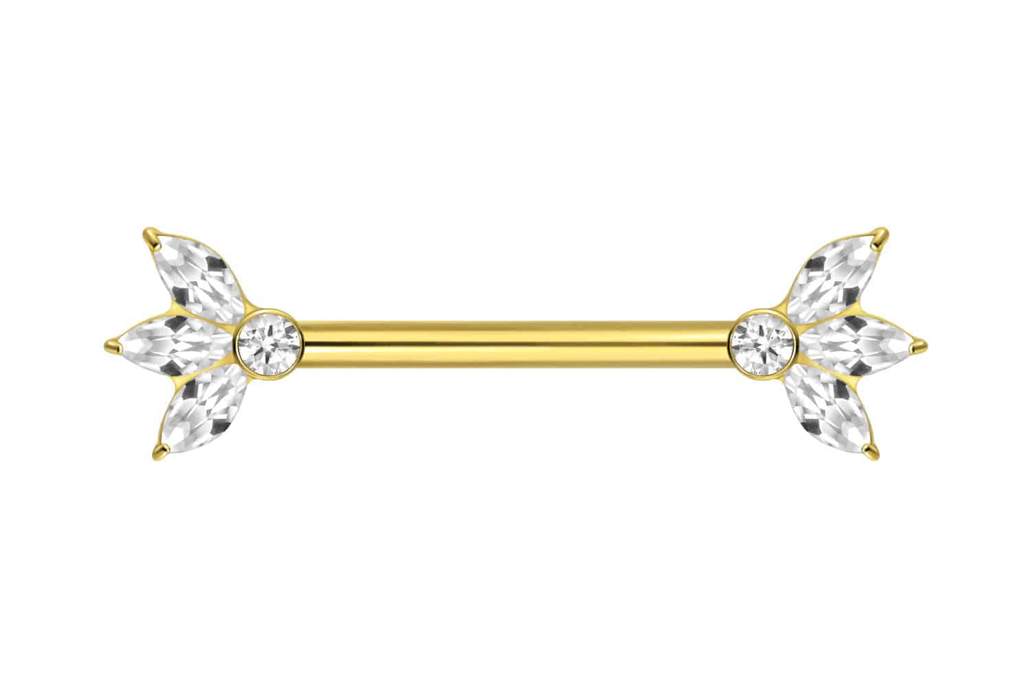 Titan Nippelpiercing mit Innengewinde LOTUSBLÜTE