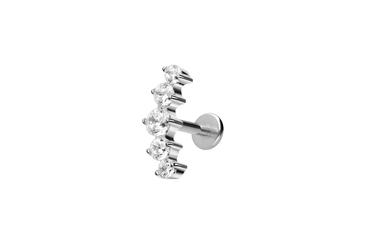 Titan Labret mit Innengewinde 5 EINGEFASSTE KRISTALLE