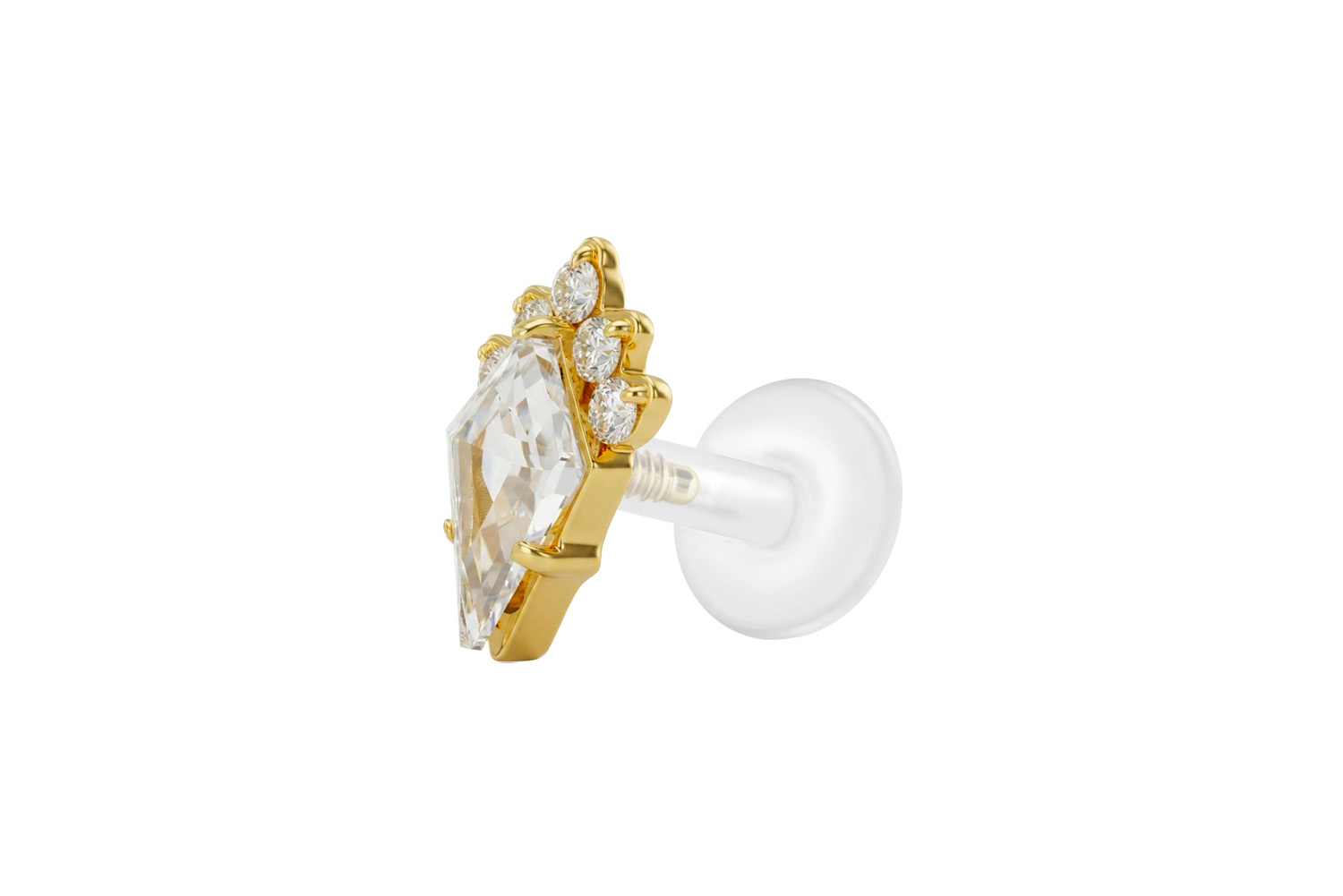PTFE Labret mit Innengewinde + Titan-Aufsatz KRISTALLSCHILD