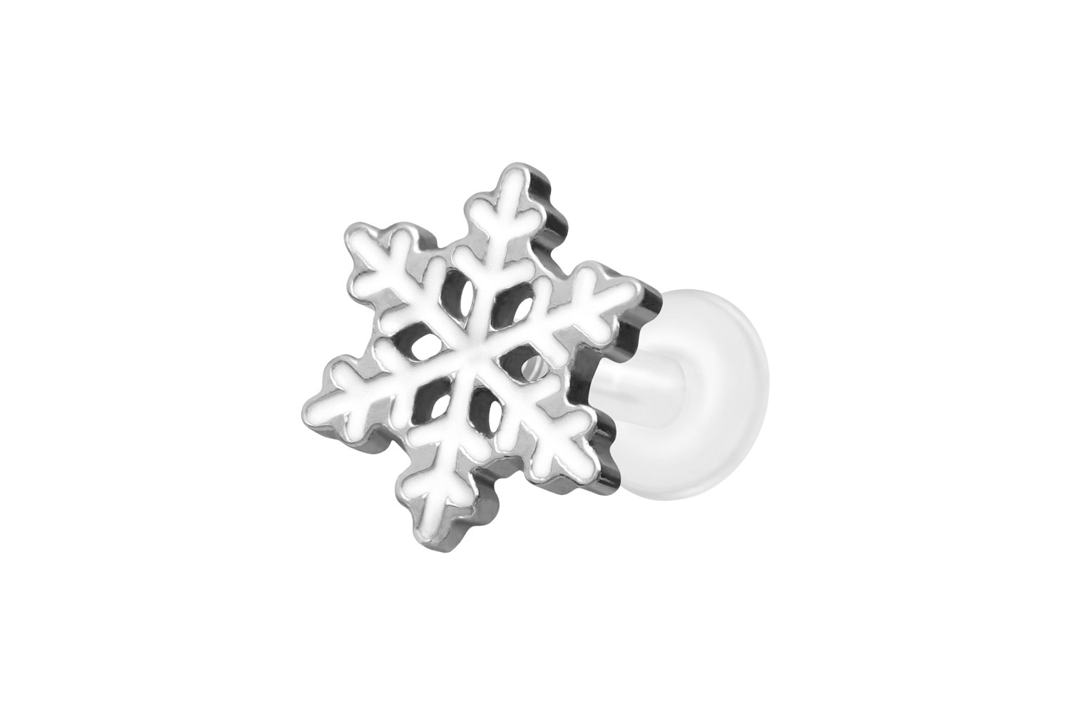 PTFE labret with internal thread + titanium attachment SNOWFLAKE