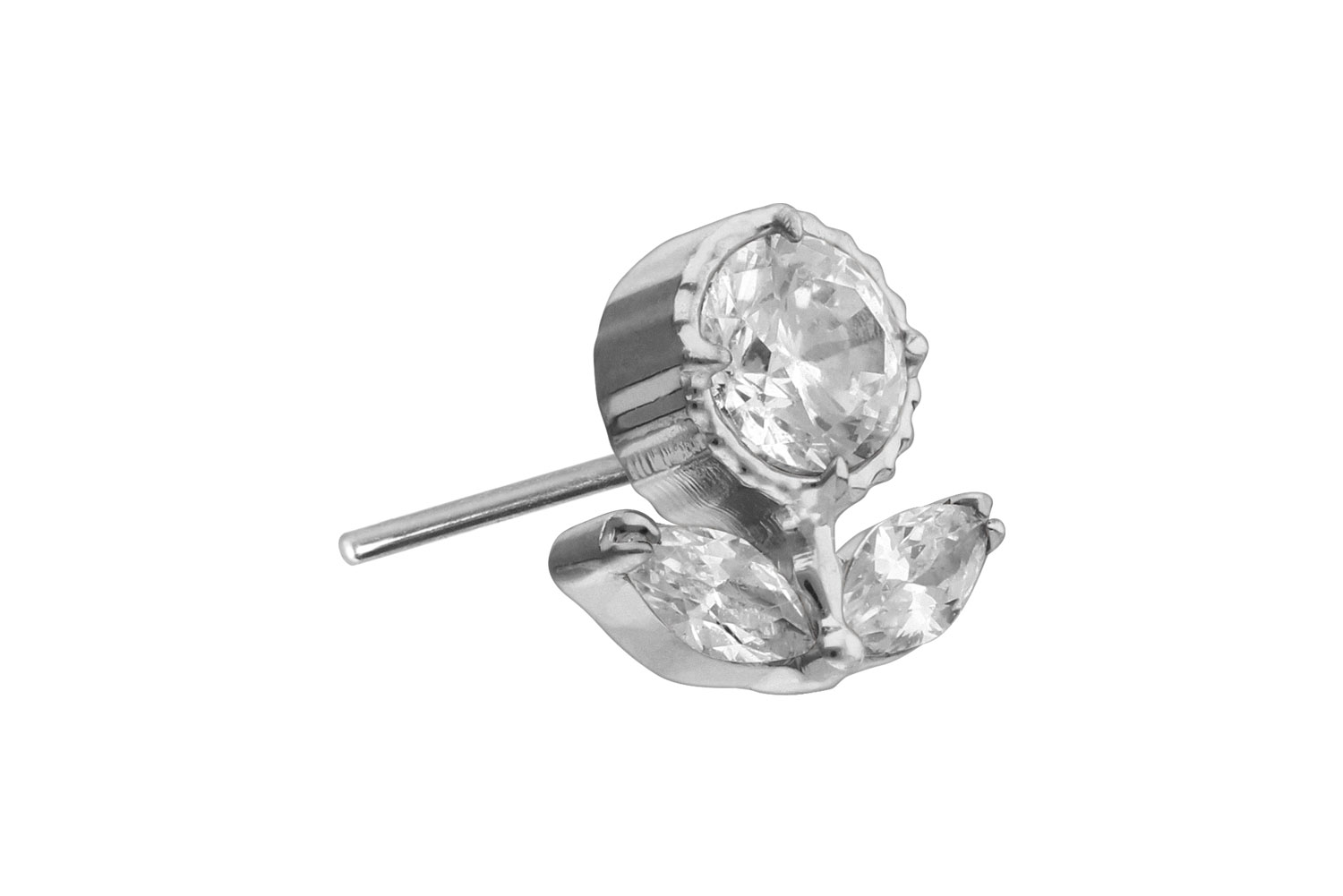 Titanium attachment with push pin CRYSTAL FLOWER
