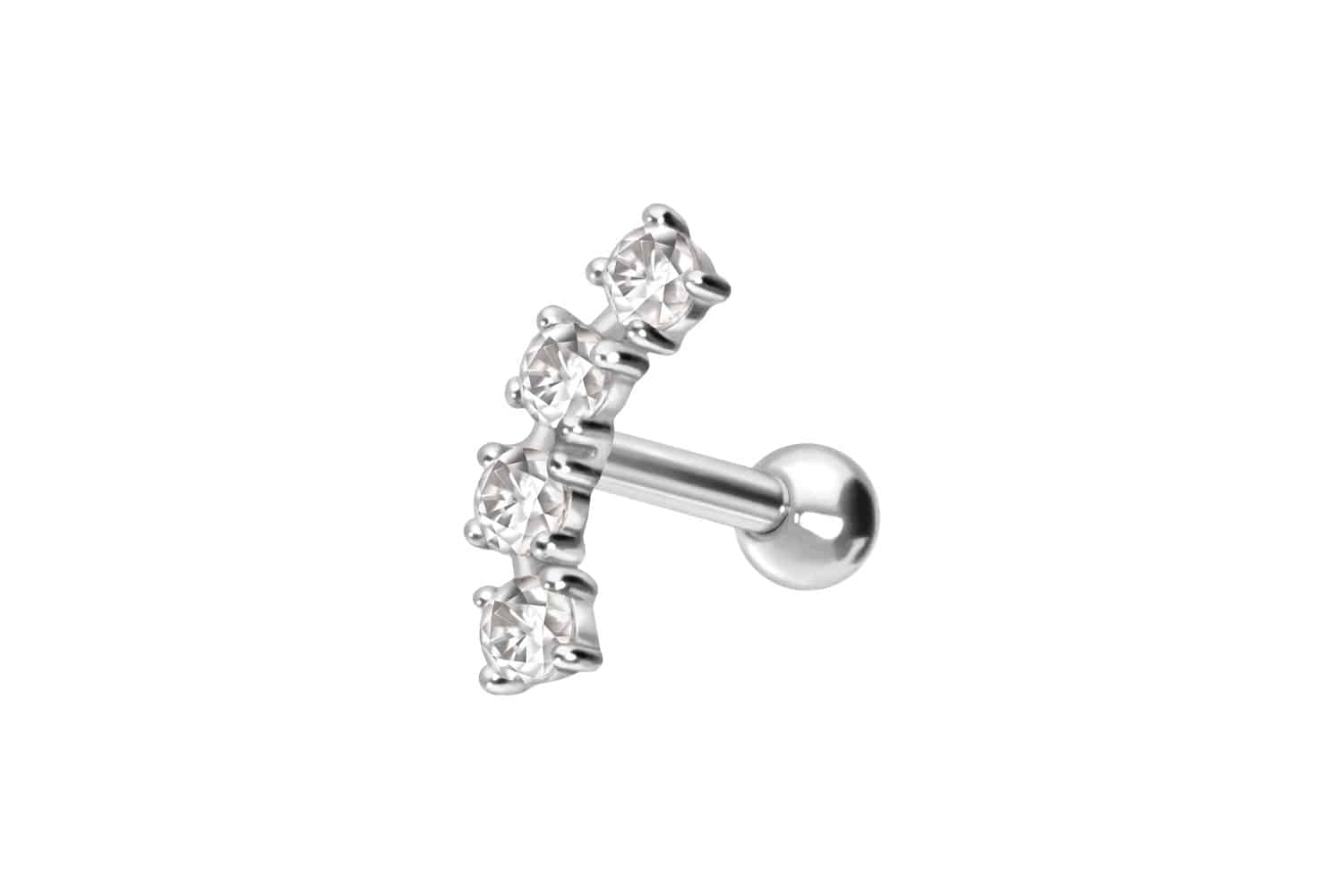 14/18 carat gold ear piercing 4 SETTED MOISSANITES