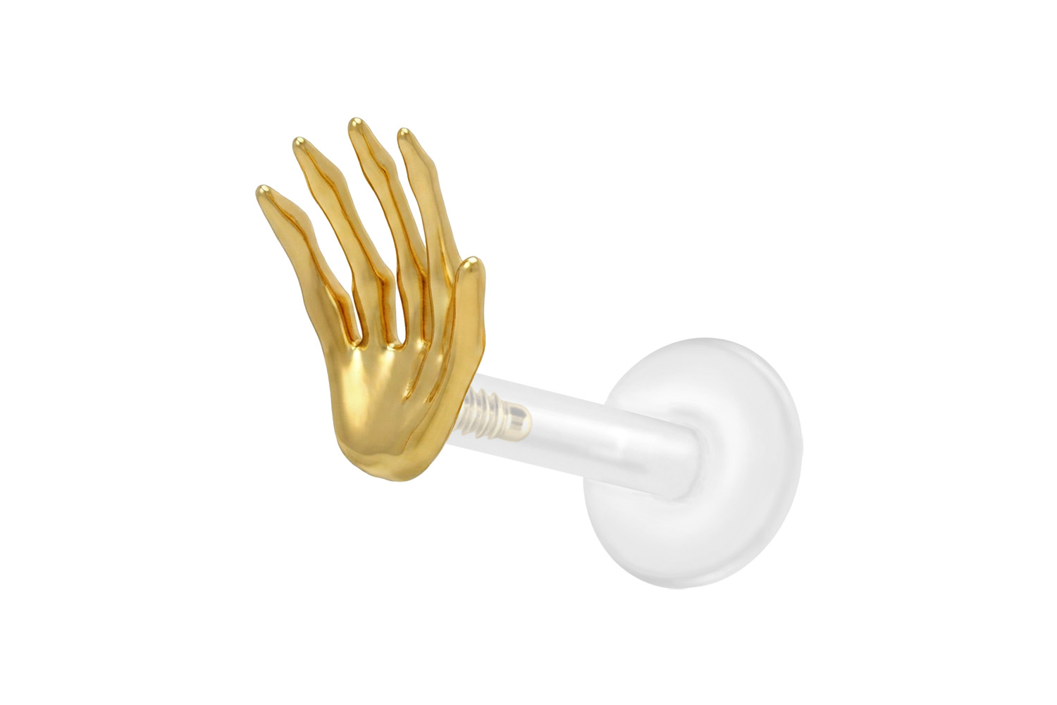 PTFE labret with internal thread + titanium attachment SKELETON HAND