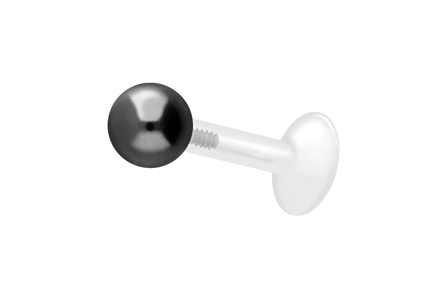 PTFE Labret mit Innengewinde + Titan-Aufsatz KUGEL