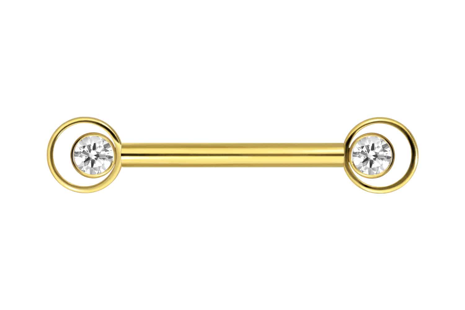 Titan Nippelpiercing mit Innengewinde RING + KRISTALL