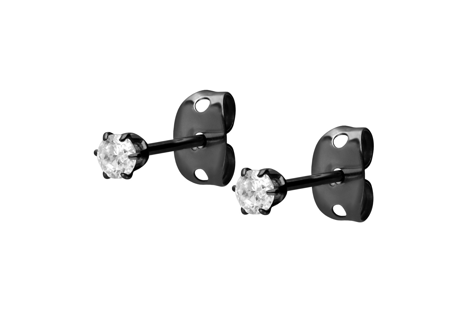 Titan Ohrstecker EINGEFASSTER KRISTALL