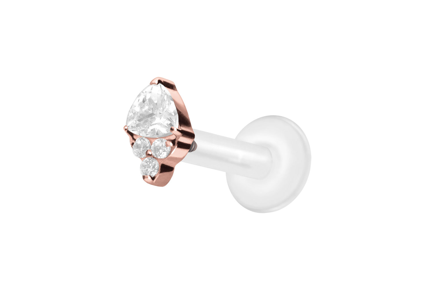 PTFE labret with internal thread + titanium attachment SETTED CRYSTALS