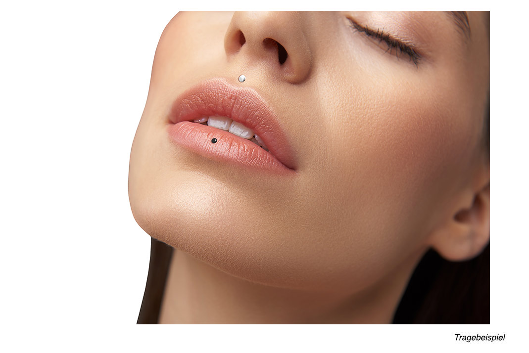 PTFE Labret mit Innengewinde + Titan-Aufsatz FLACH