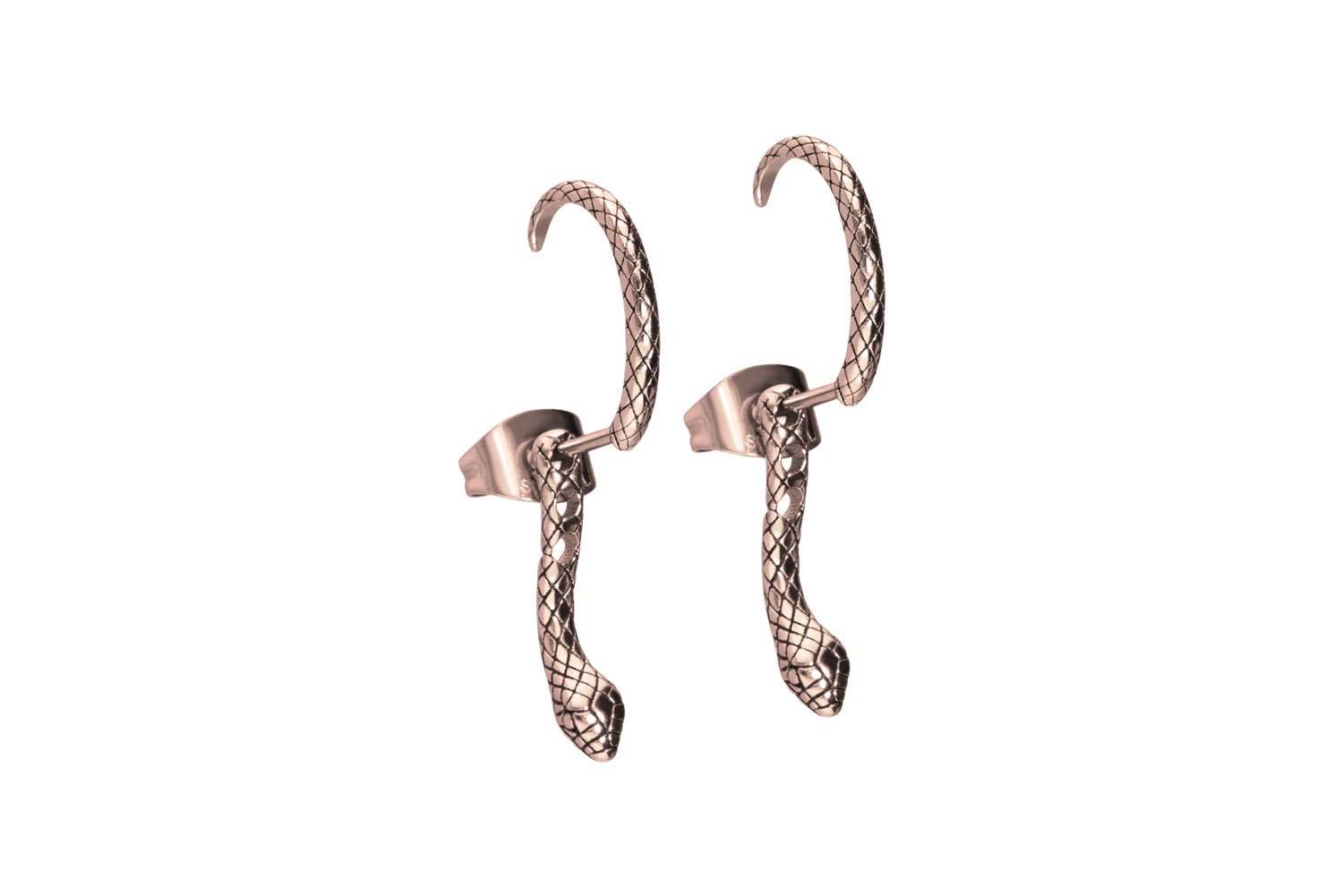 Surgical steel ear studs SNAKE