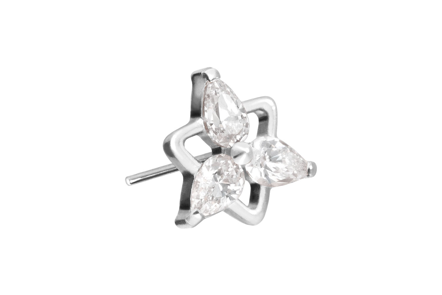 Titanium attachment with push pin CRYSTAL FLOWER