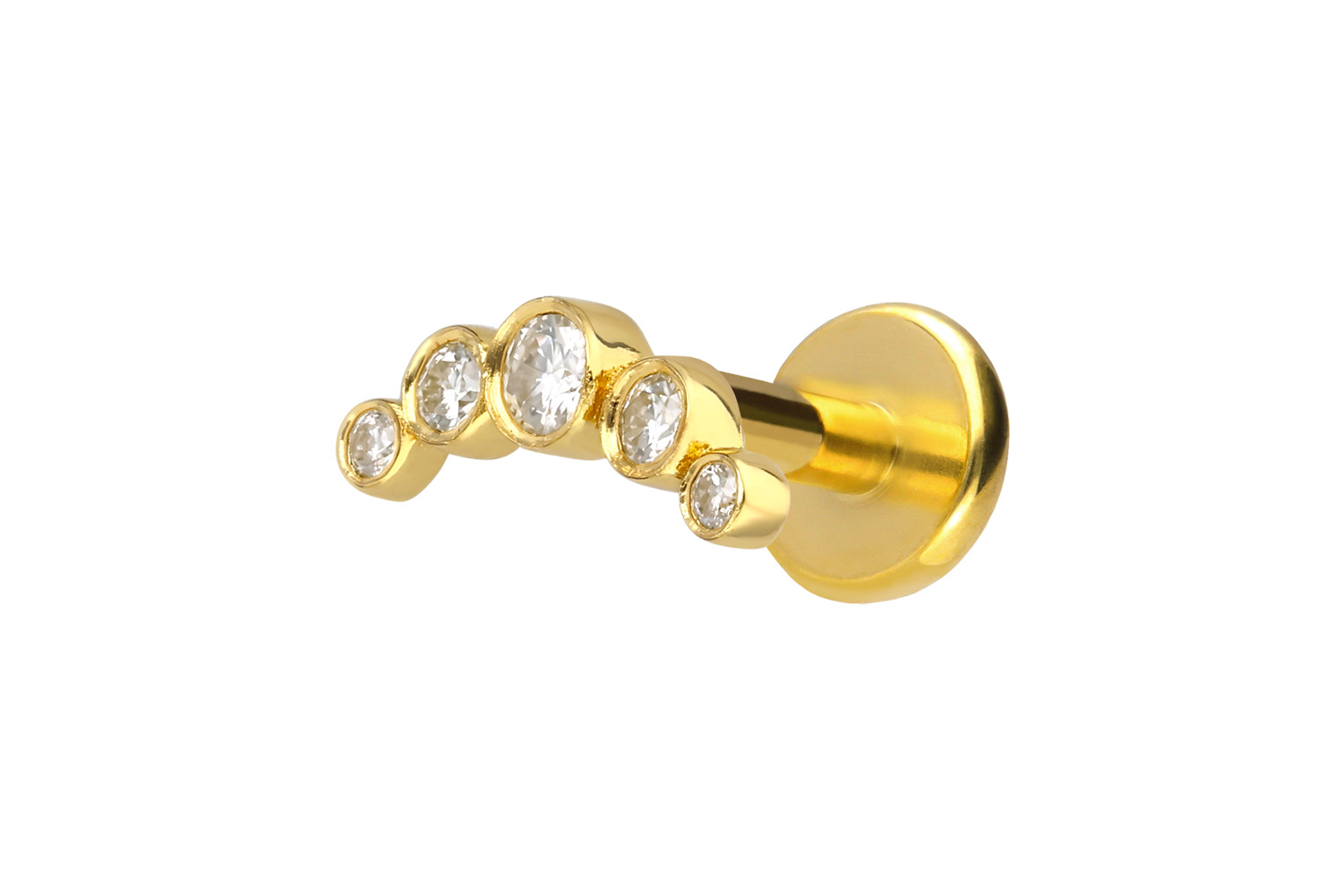 Titanium labret with internal thread + 925 silver attachment MOISSANITE ARCH