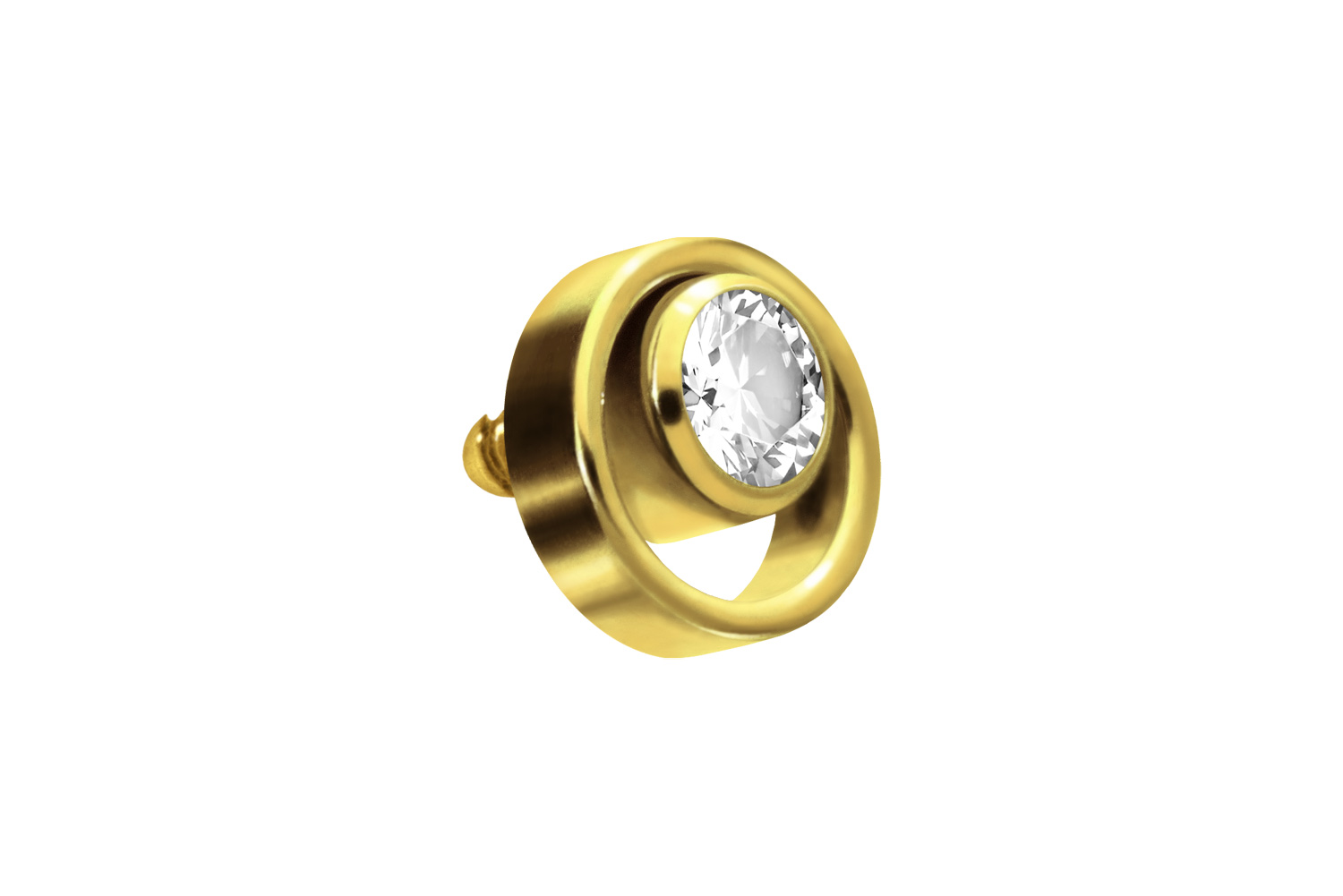 Titanium screw-in attachment with external thread RING + CRYSTAL ++SALE++