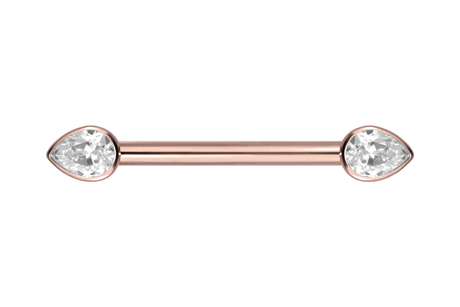 Titanium nipple piercing with internal thread CRYSTAL DROP