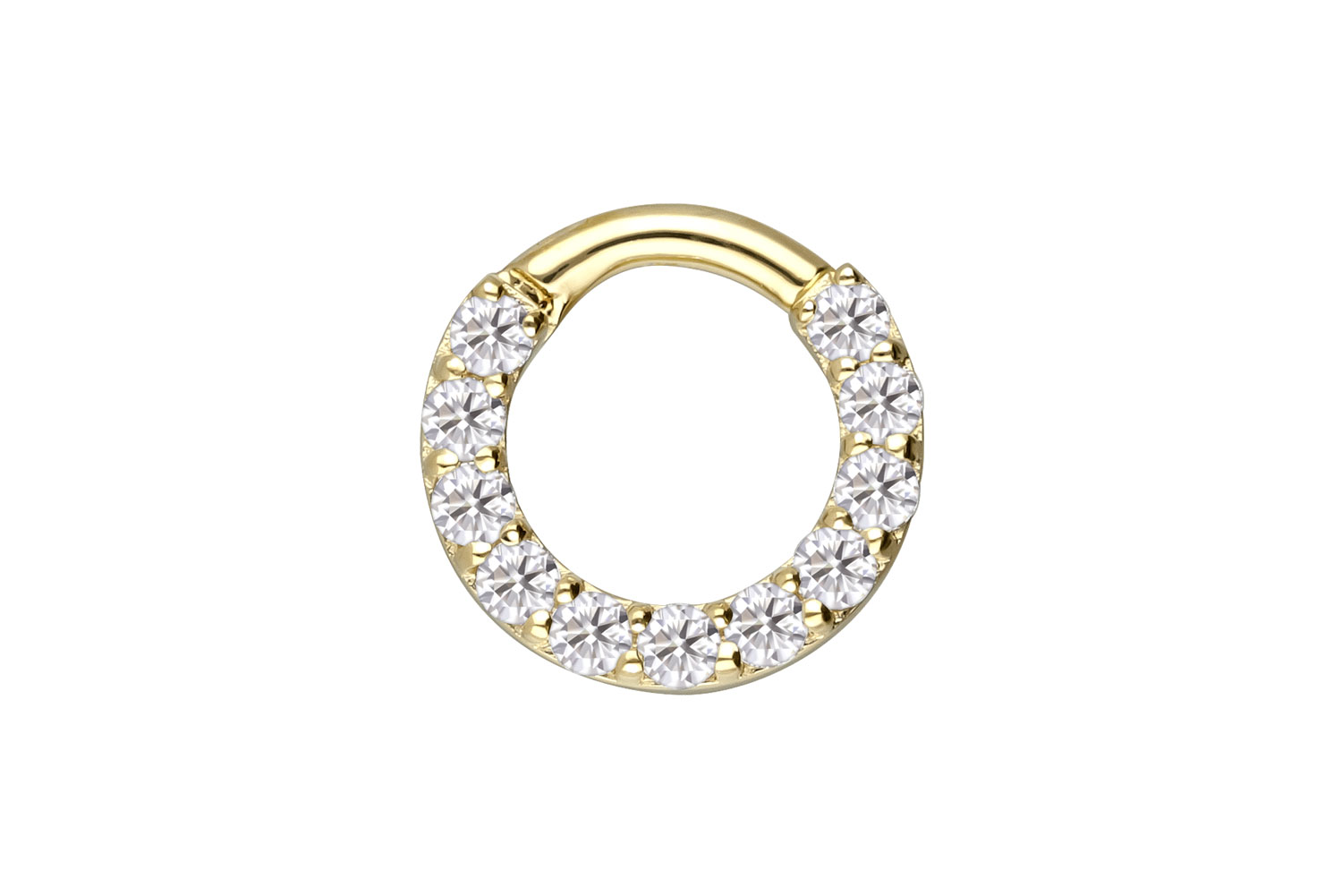 14/18 carat gold segment ring clicker SET MOISSANITES