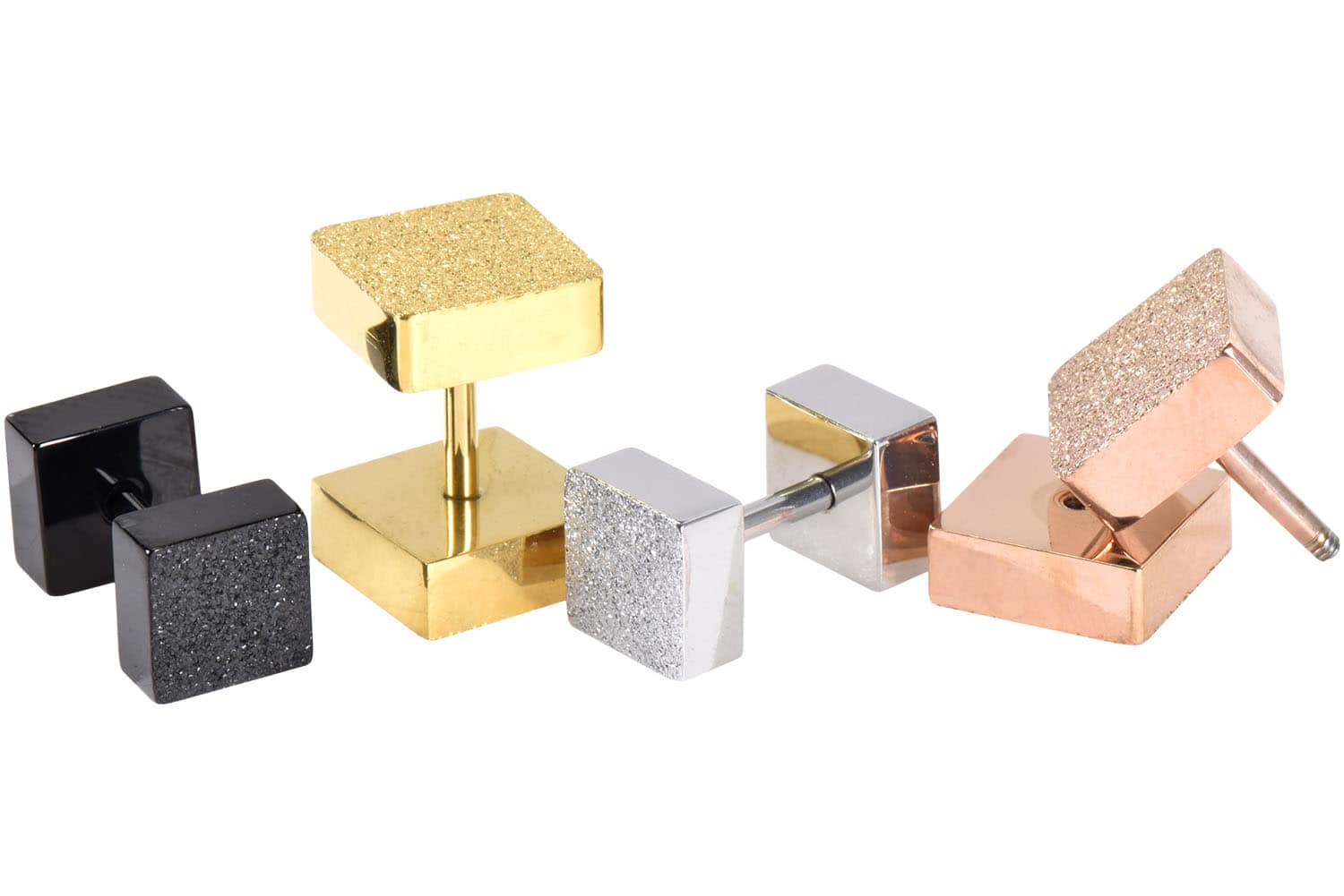 Surgical steel fake plug SQUARE DIAMOND LOOK ++SALE++