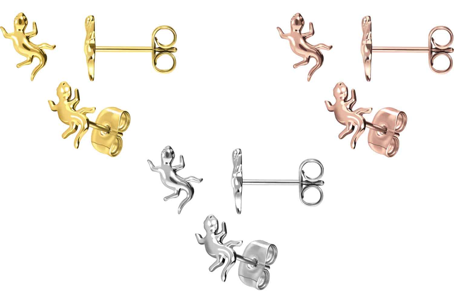 Titanium ear studs GECKO