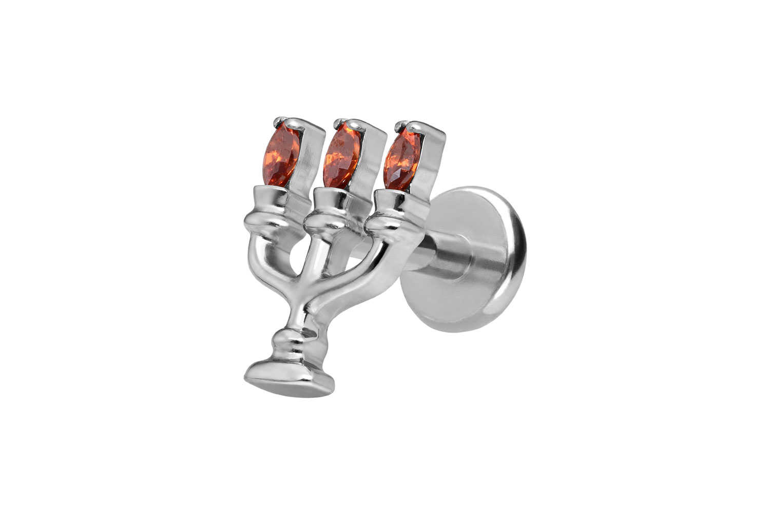 Titanium labret with push fit CANDLEHOLDER