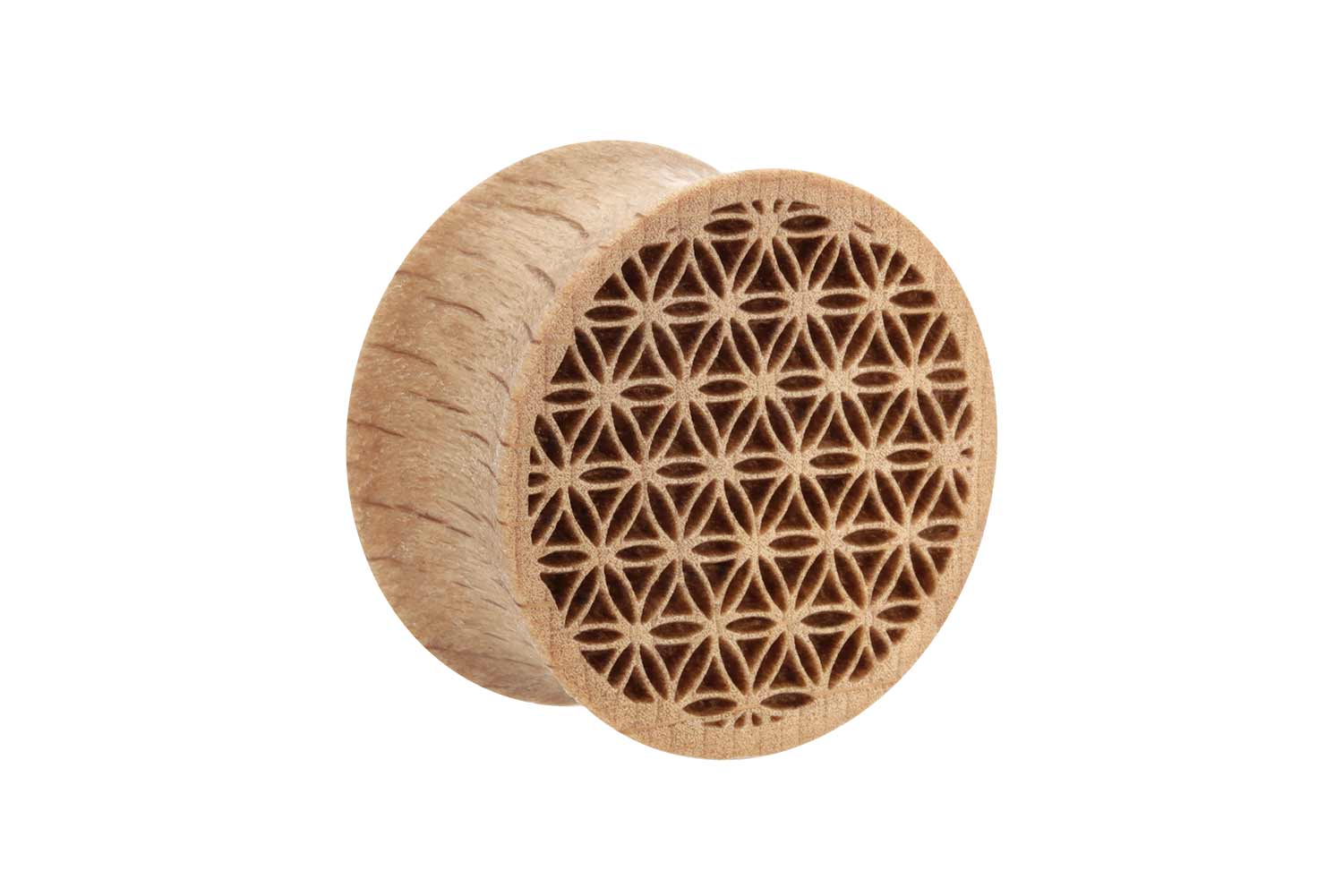 Wood Double Flared Plug FLOWER OF LIFE ++SALE++ Wood Double Flared Plug FLOWER OF LIFE ++SALE++