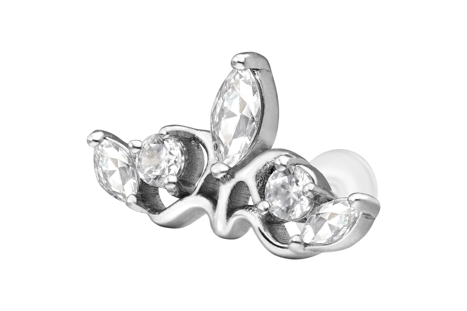 PTFE labret with internal thread + titanium attachment GOTHIC CROWN