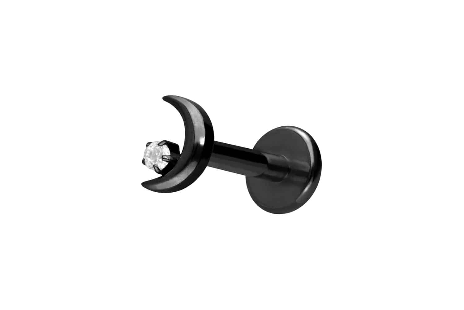 PIERCINGLINE Piercing Stecker Titan Labret mit Push Fit MOND + KRISTALL - Bild 29 von 52