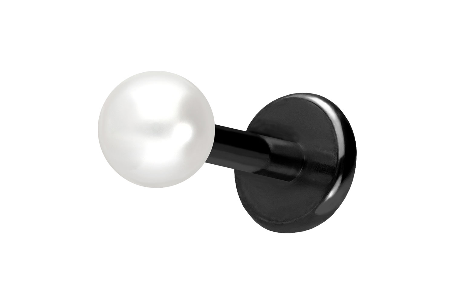 Titan Labret mit Push Fit SYNTHETISCHE PERLE