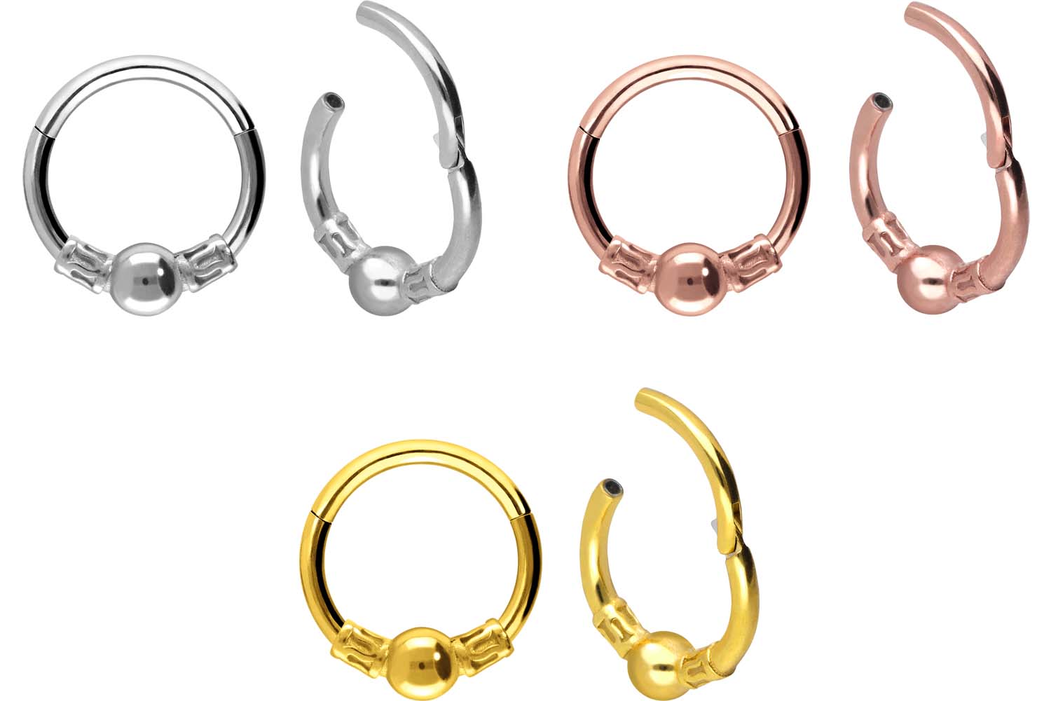 Surgical steel segment ring clicker BALL ++SALE++