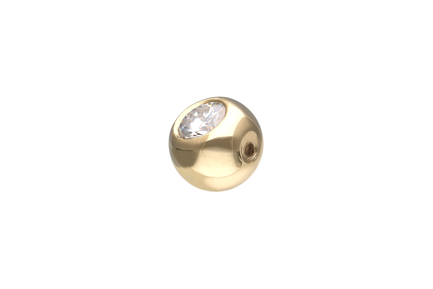 14/18 Karat Gold Klemmkugel MOISSANIT